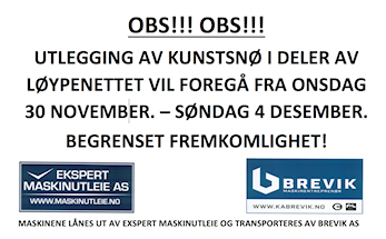 Utlegging av snø til Lierrennet